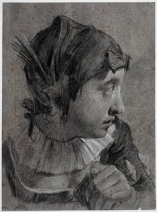 Huvud av en ung flicka (Barbara Piazzetta?) av Giovanni Battista Piazzetta