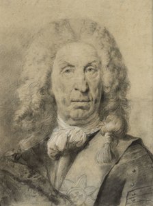 Porträtt av marskalk von der Schulenburg, ca 1735 (svartvit krita med kol på papper) av Giovanni Battista Piazzetta