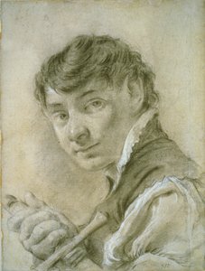 Porträtt av en ung man som håller i ett svärd av Giovanni Battista Piazzetta