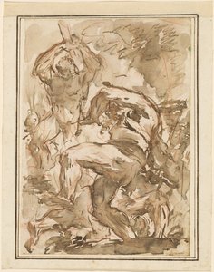 En strid mellan nakna män av Giovanni Battista Piranesi