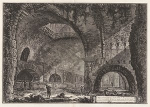 En annan utsikt över Villa of Maecenas i Tivoli, från Vedute di Roma (Utsikt över Rom) av Giovanni-Battista Piranesi