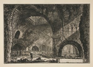 En annan interiörvy av Villa of Maecenas i Tivoli, från Vedute di Roma av Giovanni-Battista Piranesi