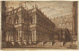 Ett antikt forum med portiker av Giovanni Battista Piranesi