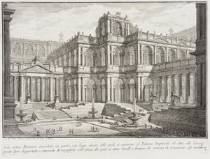 Antikt forum omgivet av pelargångar av Giovanni Battista Piranesi