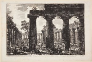 En annan vy av pronaosfasaden, tecknad och beskriven i plansch V [...] av Giovanni Battista Piranesi