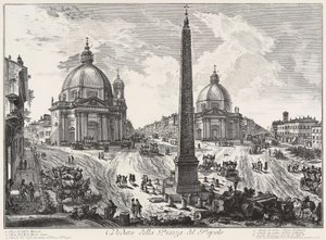 Utsikt över Piazza del Popolo av Giovanni Battista Piranesi