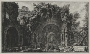 Vy över Egerias källa och grotta utanför Porta Capena eller över San Sebastiano, ur: Vedute di Roma av Giovanni Battista Piranesi
