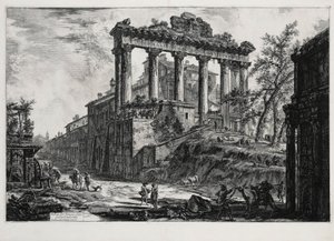 Vy över Concordiatemplet (ur: Vedute di Roma) av Giovanni Battista Piranesi