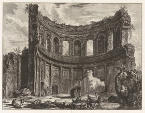Rester av det så kallade Apollontemplet i Hadrianus villa nära Tivoli, ur ”Vyer över Rom” av Giovanni Battista Piranesi