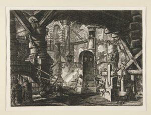 Carceri, XVI: Piren med kedjor av Giovanni Battista Piranesi