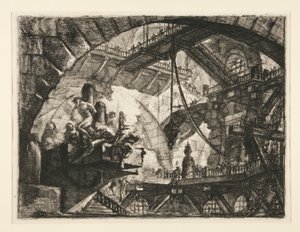Carceri, X: Fångar på en projekterande plattform av Giovanni Battista Piranesi