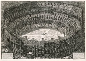 Colosseum i fågelperspektiv (ur: Vedute di Roma) av Giovanni Battista Piranesi