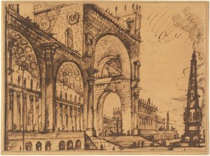 Fantasi över en praktfull triumfbåge av Giovanni Battista Piranesi