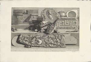 Fragment från Caecilia Metellas grav i Rom Arkeologiska fynd i och runt Rom (serietitel) Le Antichita Romane (serietitel) av Giovanni-Battista Piranesi