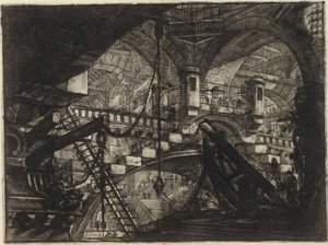 Från serien The Imaginary Prisons (The Prisons of Invention) av Piranesi, Giovanni Battista (1720-1778). Kopparstick, ca 1761, Privat samling av Giovanni Battista Piranesi