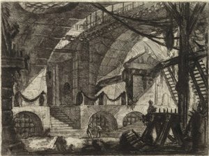 Från serien The Imaginary Prisons (The Prisons of Invention) av Piranesi, Giovanni Battista (1720-1778). Kopparstick, ca 1761, Privat samling av Giovanni Battista Piranesi