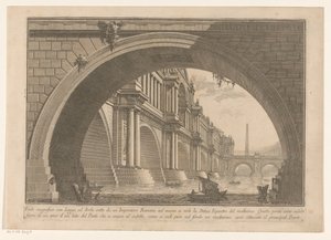 Ansicht einer Brücke mit Bögen und Loggien von Giovanni-Battista Piranesi
