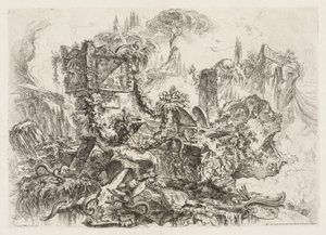 Groteschi: Ruiner med ormar av Giovanni Battista Piranesi