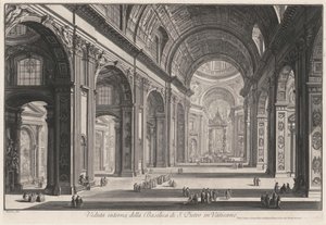 Interiör av Peterskyrkan i Vatikanen (ur: Vedute di Roma) av Giovanni Battista Piranesi