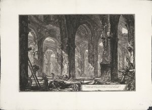 Innenraum eines Badehauses in Castel Gandolfo von Giovanni-Battista Piranesi