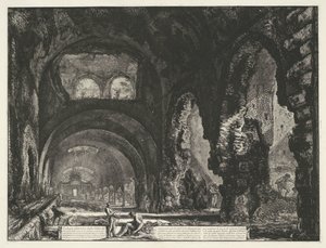 Innenansicht des Tempels des Hercules Victor in Tivoli (Serientitel: Ansichten von Rom)