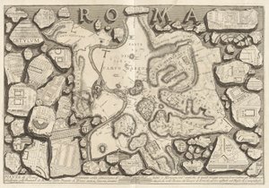 Plan över Rom ritad med situationen för alla antika monument av Giovanni-Battista Piranesi
