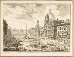 Piazza Navona, tallrik från "Views of Rome" av Giovanni Battista Piranesi