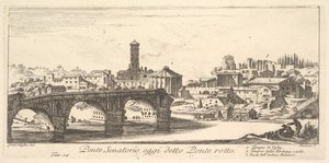 Tafel 14: Senatorische Brücke, heute Ponte Rotto genannt, ca. 1748 von Giovanni Battista Piranesi