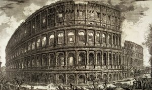 Tafel XCVII-VIII Ansicht des Flavischen Amphitheaters, bekannt als das Kolosseum aus 