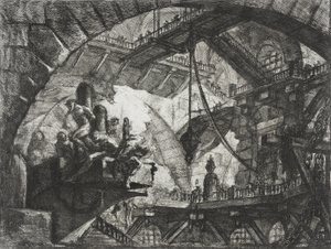 Fångar på en utskjutande plattform av Giovanni Battista Piranesi
