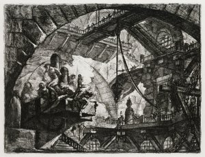 Fångar på en utskjutande plattform av Giovanni Battista Piranesi