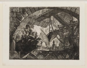 Fångar på en utskjutande plattform av Giovanni Battista Piranesi