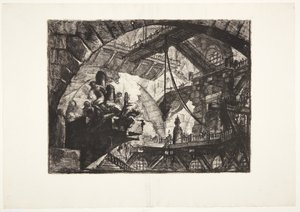 Fångar på en projekterande plattform av Giovanni Battista Piranesi