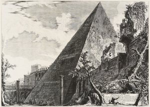 Caius Cestius pyramid av Giovanni Battista Piranesi