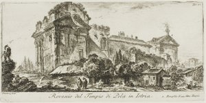 Rückansicht des Tempels von Pola in Istrien. 1. Rückansicht eines anderen Tempels, Platte 22 aus Einige Ansichten von Triumphbögen und anderen Denkmälern von Giovanni-Battista Piranesi