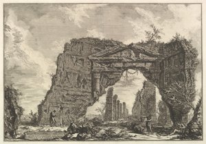 Rester av en täckt portik, eller en kryptoportiucus, i en villa i Domitianus, fem miles..., ca. 1766. av Giovanni Battista Piranesi