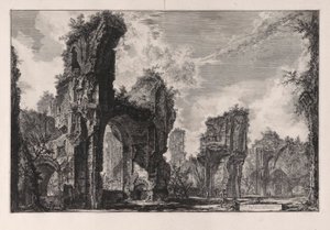 Ruinerna av Sisto, eller båda av den stora salen av Antoninian Baths (ruinerna av Xystus, eller det kan vara av Central Hall of the Antonine Baths [Baths of Caracalla]) från Vedute di Roma (Utsikt över Rom) av Giovanni Battista Piranesi