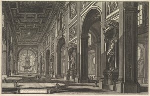 S. Giovanni i Laterano. Interiör, ca. 1768. av Giovanni Battista Piranesi