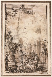 Offeroffer i ett tempel, efter 1750. av Giovanni Battista Piranesi