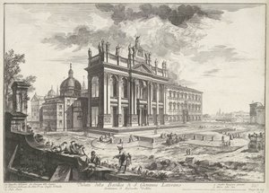 Sint-Jan van Lateranen i Rom Utsikt över basilikan S. Giovanni Laterano (titel på objekt) Gezichten op Rome (serietitel) Utsikter över Rom tecknade och graverade av Giambattista Piranesi-arkitekten Ve(nez)iano (serietitel) av Giovanni-Battista Piranesi