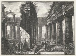 Neptunus tempel i Paestum Olika vyer av resterna av tre stora byggnader som fortfarande står kvar vid Paestum (serietitel) Différentes vues de quelques restes de trois grands édifices qui subsistent encore dans l