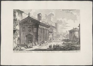 Tempel des Portunus in Rom von Giovanni-Battista Piranesi