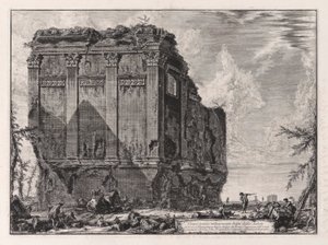 Forntida tempel allmänt känt som della Salute på Via d av Giovanni-Battista Piranesi