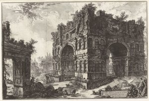 Det så kallade Janustemplet. A. Den så kallade Argentarii-bågen, ur Vedute di Roma (Vy över Rom) av Giovanni Battista Piranesi