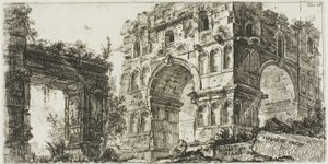Janus tempel, skylt 11 från Some Views of Triumphal Arches och andra monument av Giovanni Battista Piranesi
