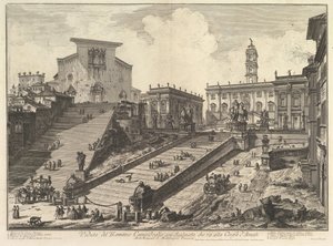 Das Kapitol und die Stufen von S. Maria in Aracoeli Veduta del Romano Campidoglio con ..., ca. 1775 von Giovanni Battista Piranesi