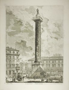Marcus Aurelius kolumn, från utsikt över Rom av Giovanni Battista Piranesi