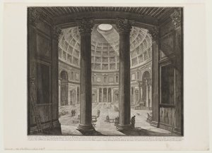 Pantheon, interiör av Giovanni Battista Piranesi