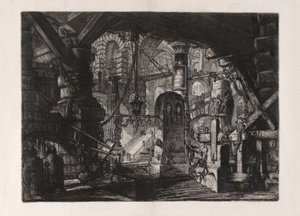 The Pier with Chains, skylt 16 från Carceri d av Giovanni Battista Piranesi