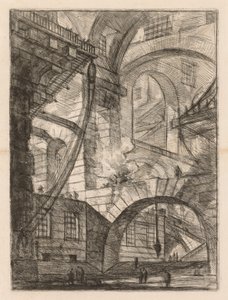 Die Gefängnisse: Eine Perspektive von Bögen mit einem rauchenden Feuer, 1745-1750 von Giovanni Battista Piranesi